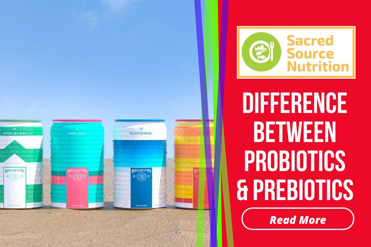 Identify the difference between probiotics and prebiotics